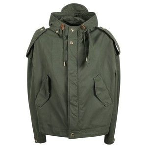 Alexander Mcqueen Relaxed-Fit Green Cotton Coat With Hood - NWT